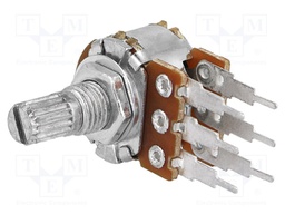 Potentiometer: shaft; single turn; 2.2kΩ; 125mW; ±20%; THT; 6mm