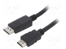 Cable; DisplayPort 1.2; DisplayPort plug,HDMI plug; 1.8m; black