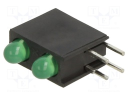 LED; in housing; green; 2.9mm; No.of diodes: 2; 20mA; 60°; 2.2÷2.6V