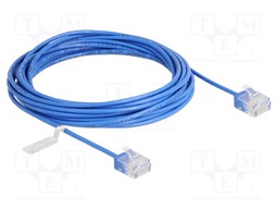 Patch cord; U/UTP; Cat: 6; RJ45 plug,both sides; 5m; PVC; blue