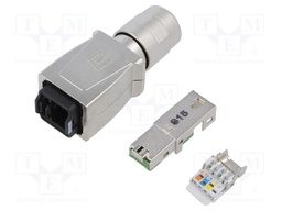 Connector: RJ45; plug; PIN: 8; Cat: 5; shielded; gold-plated; 8p8c