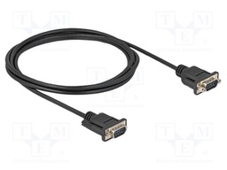 Cable; D-Sub 9pin plug,both sides; PVC; Len: 2m; black; Øcable: 5mm