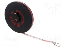 Measuring tape; L: 50m; Width: 15mm; Enclos.mat: ABS