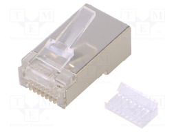Plug; RJ45; PIN: 8; Cat: 5e; shielded; Layout: 8p8c; crimped; straight