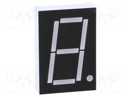 Display: LED; 7-segment; 26mm; 1"; No.char: 1; blue; 100mcd; cathode