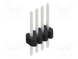 Connector: pin strips; pin header; male; PIN: 4; 1.27mm; THT; 1x4
