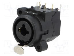 Socket; Jack 6,35mm + XLR; female; angled 90°; with push button