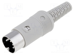 Plug; DIN; male; PIN: 5; Layout: 180°; straight; for cable; soldering