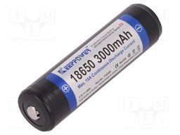 Re-battery: Li-Ion; 18650,MR18650; 3.7V; 3000mAh; Ø18.8x69mm; 15A