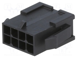 Plug; wire-wire; male; Micro-Fit 3.0; 3mm; PIN: 8; w/o contacts