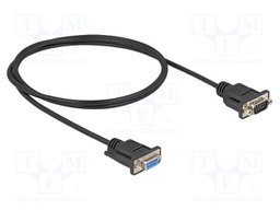 Cable; D-Sub 9pin socket,D-Sub 9pin plug; PVC; Len: 1m; black