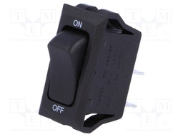 ROCKER; SPST; Pos: 2; OFF-ON; 16A/250VAC; black-green; none; UL94V-2