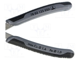 Pliers; side,cutting,precision; ESD; Pliers len: 125mm