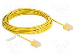 Patch cord; U/UTP; Cat: 6; RJ45 plug,both sides; 5m; PVC; yellow