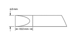 Tip; chisel,elongated; 6mm; for soldering station; GT-HP-T6C