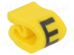 Markers for cables and wires; Label symbol: E; 2÷5mm; PVC; yellow