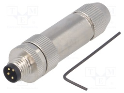 Connector: M8; male; PIN: 4; straight; shielded; for cable; plug