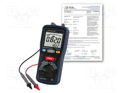 Meter: insulation resistance; LCD; R range: 400Ω; VAC: 750V