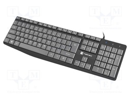 Keyboard; black,grey; USB A; wired,slim,US layout; Len: 1.8m