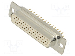 D-Sub HD; PIN: 44; socket; female; on PCBs; straight; THT