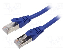 Patch cord; F/UTP; 6; stranded; Cu; PVC; blue; 3m; 26AWG