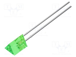 LED; green; 1560mcd; 140°; Front: flat; 5.35x5.35x7mm; triangular