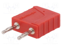 Stackable safety shunt; banana 2mm socket,banana 2mm plug x2