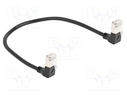 Patch cord; S/FTP; Cat: 6a; RJ45 down angled plug,both sides
