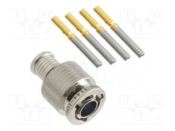 Connector: circular; plug; male; 5A; PIN: 4; straight; for cable