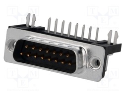 D-Sub; PIN: 15; socket; male; with filter,10,29mm standard; THT
