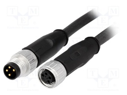 Cable: for sensors/automation; M8-M8; male; female; PIN: 4; plug