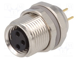 Connector: M8; female; PIN: 3; for panel mounting,front side nut