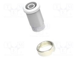 Connector: 4mm banana; socket; white; m3 hole; insulated