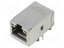 Socket; RJ45; MXMag; PIN: 8; shielded,with LED; gold-plated; THT