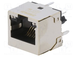 Socket; RJ45; PIN: 8; with LED; gold-plated; Layout: 8p8c; on PCBs