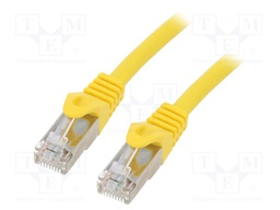 Patch cord; S/FTP; 6a; solid; Cu; LSZH; yellow; Len: 0.5m; 27AWG