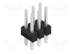 Connector: pin strips; pin header; male; PIN: 6; 2.54mm; THT; 2x3