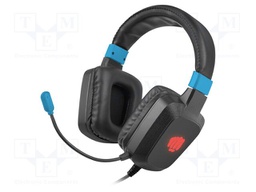 Headphones with microphone; RAPTOR; black,blue; 2m; 15Hz÷25kHz