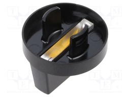 Knob; Actuator colour: yellow; plastic; Ø18mm; Body: black