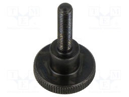 Knob; Ø: 20mm; Ext.thread: M5; 20mm; H: 11.5mm; steel; knurled
