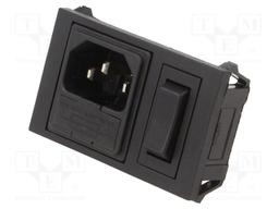 Connector: AC supply; socket; male; 10A; 250VAC; IEC 60320