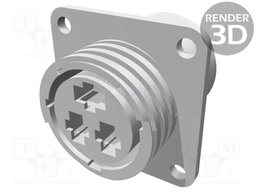 Socket; male; PIN: 3; w/o contacts; CPC Series 3; Case: size 17