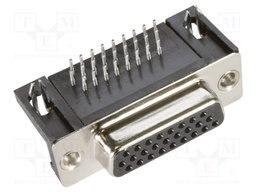D Sub Connector, Right Angle, HD26, High Density, Receptacle, 26 Contacts, DA, Solder
