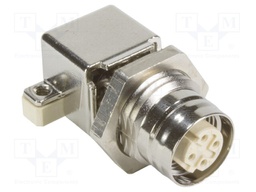 M12 PCB female D-coded angled IP20