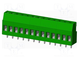 Connector: PCB terminal block; terminal; angled; Plating: tinned