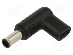 USB C socket,DC 6,5/4,4 plug; Transition: adapter; black; 100W