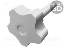 Knob; Dia: 40mm; M10; 50mm; H: 27mm; technopolymer (PP); black