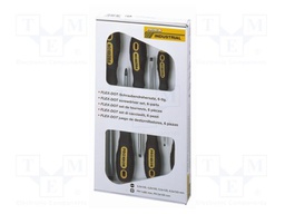 Kit: screwdrivers; Phillips,slot; cardboard packaging,box; 6pcs.