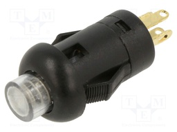 Switch: push-button; Pos: 2; SPST-NO; 0.1A/30VDC; OFF-(ON); blue
