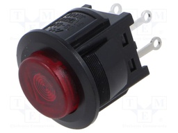 Switch: push-button; Pos: 2; SPST-NO; 3A/125VAC; OFF-(ON); red; 1kV